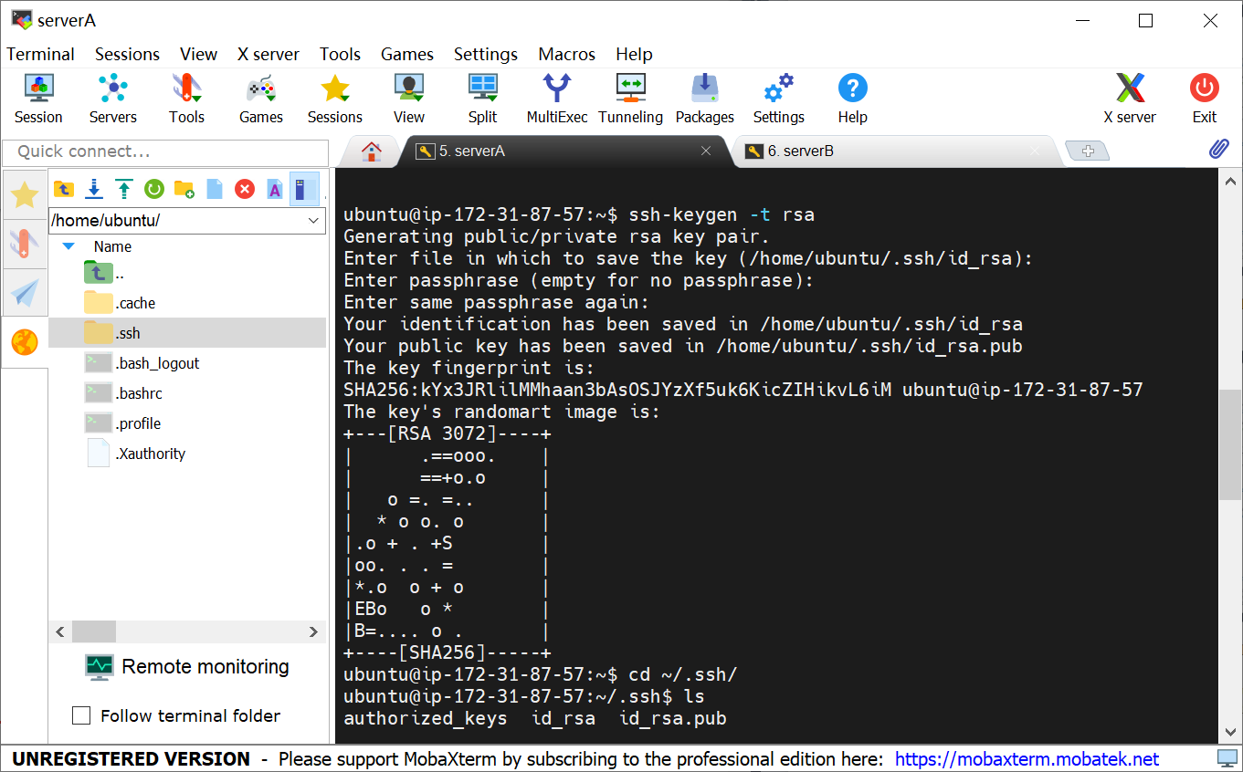 Figure 3: Generate ssh-key pair